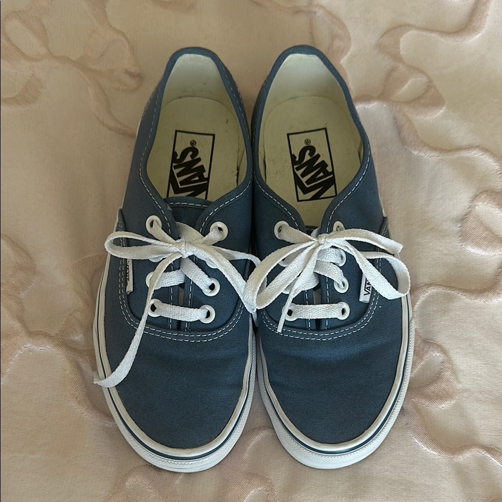 VANS Blue Canvas Shoes with White Laces